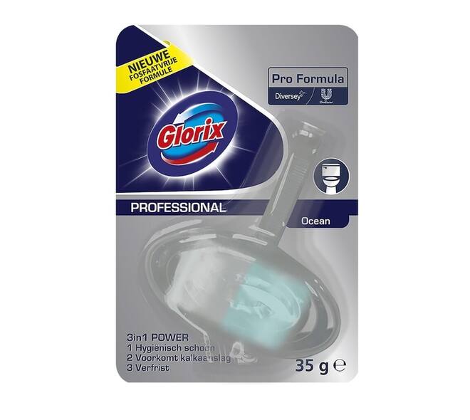 Toiletblok Glorix ocean fresh met houder