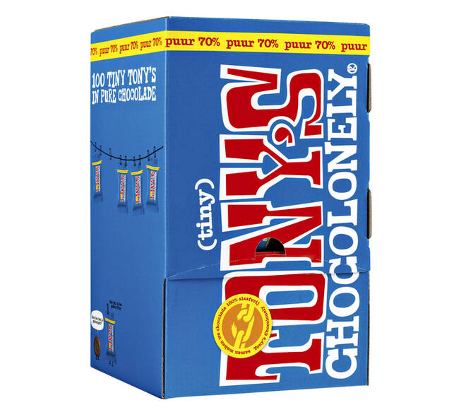 Chocolade Tony's Chocolonely tiny puur doos 100 st