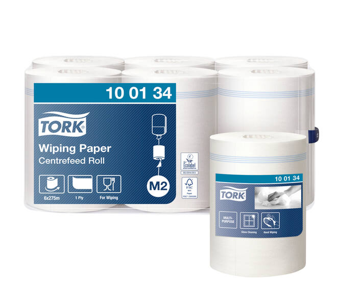 Poetspapier Tork M2 Advanced 1-laags 275m wit 100134