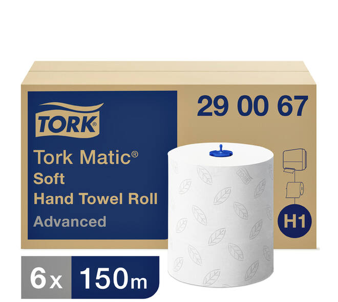 Handdoekrol Tork H1 Matic Advanced 2-laags 150m wit 290067