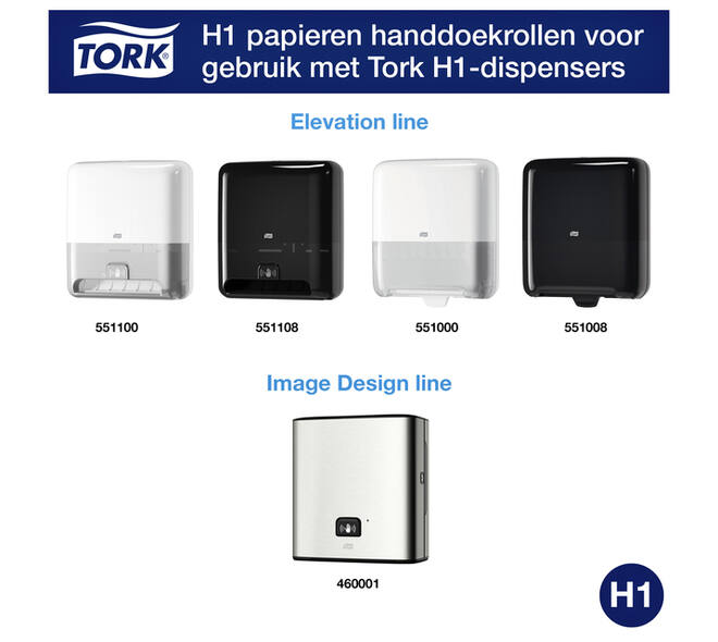 Handdoekrol Tork H1 Matic Advanced 2-laags 150m wit 290067
