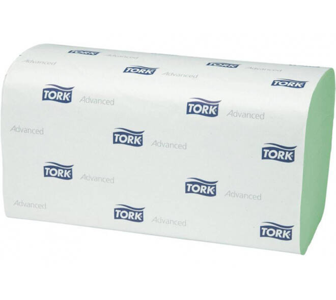 Handdoek Tork H3 Advanced singlefold 2-laags 248x230mm 15x250 vel groen 290179