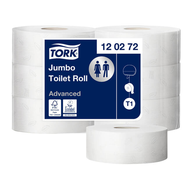 Toiletpapier Tork T1 Advanced jumbo 2-laags 360m wit 120272