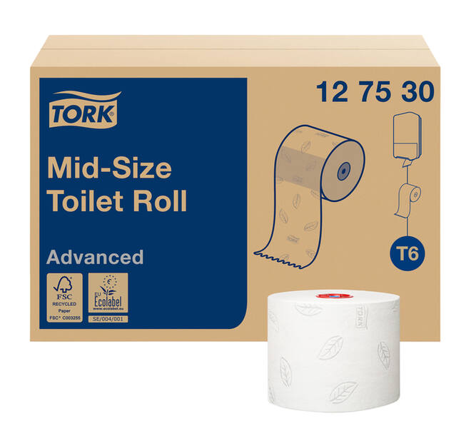 Toiletpapier Tork T6 Advanced systeemrol 2-laags 100m wit 127530