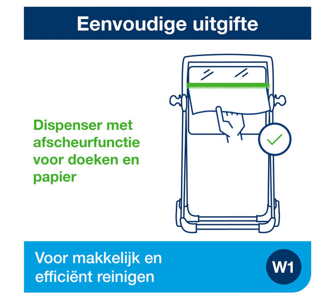 Poetspapierdispenser Tork W1 Performance vloerstandaard rood 652008
