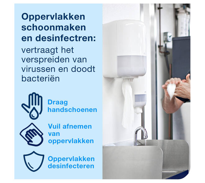 Poetspapierdispenser Tork M2 Elevation wit 559000