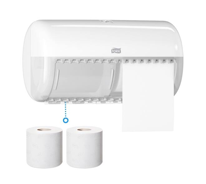 Toiletpapierdispenser Tork T4 Elevation duo wit 557000