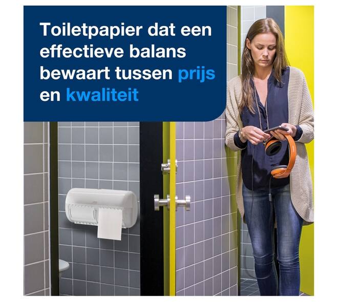 Toiletpapierdispenser Tork T4 Elevation duo wit 557000