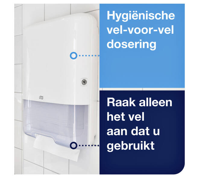 Handdoekdispenser Tork H3 Elevation wit 553000