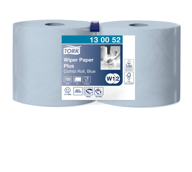 Poetspapier Tork W2 Plus Premium 2-laags 750 vel blauw 130052