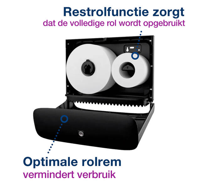 Toiletpapierdispenser Tork T2 Image Line jumbo klein zilver 460006