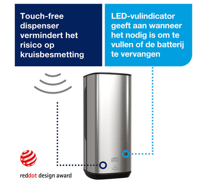 Zeepdispenser Tork S4 Image Line sensor 1000ml zilver 460009