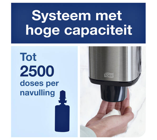 Zeepdispenser Tork S4 Image Line 1000ml zilver 460010