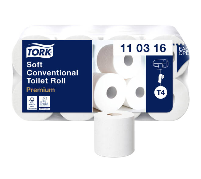 Toiletpapier Tork T4 Premium 3-laags 250 vel wit 110316