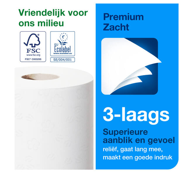 Toiletpapier Tork T4 Premium 3-laags 250 vel wit 110316