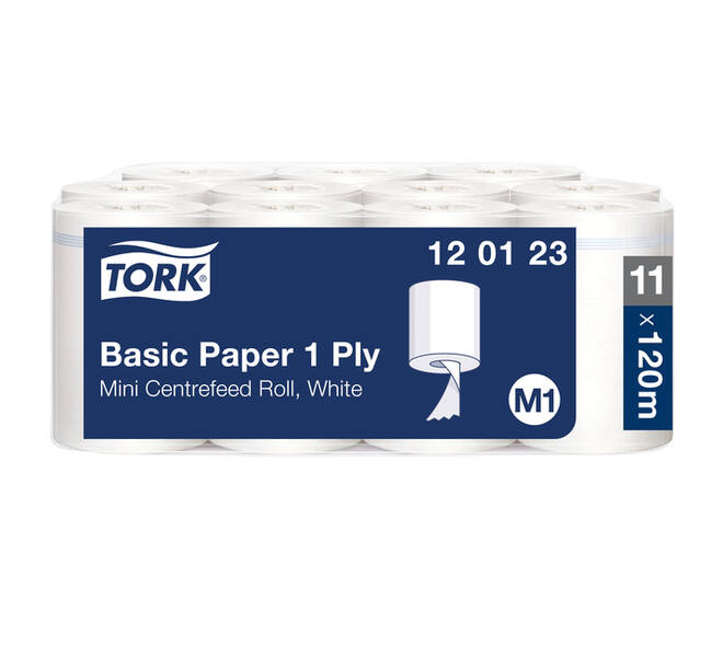 Poetspapier Tork M1 Basic Universal 1-laags 120m wit 120123