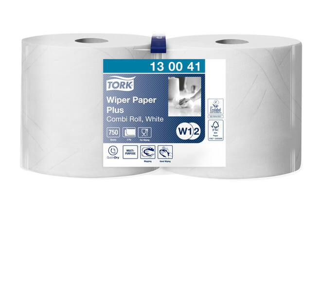 Poetspapier Tork W2 Plus Premium 2-laags 750 vel wit 130041