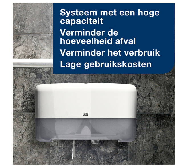 Toiletpapier Tork T2 Advanced jumbo klein 2-laags 170m wit 120280