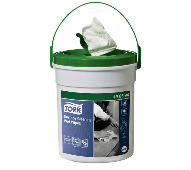 Reinigingsdoek Tork W15 Premium emmer 1-laags 58 vel wit 190594
