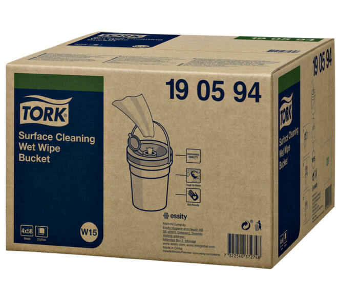 Reinigingsdoek Tork W15 Premium emmer 1-laags 58 vel wit 190594