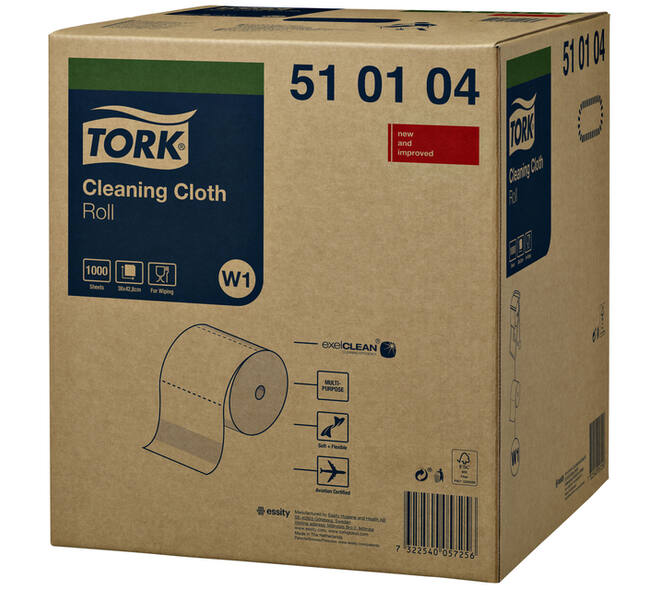 Reinigingsdoek Tork W1 Premium 1-laags 380m wit 510104