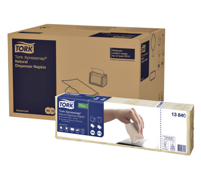 Servet Tork N4 Xpressnap Advanced 1/4 vouw 1-laags 213x330mm 1125 vel naturel 13840