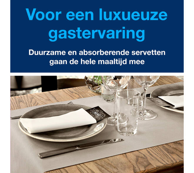 Dinerservet Tork Linstyle Premium 1/4 vouw 1-laags 390x390mm 50 vel wit 478722