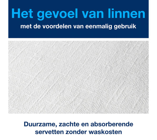 Dinerservet Tork Linstyle Premium 1/8 vouw 1-laags 390x390mm 50 vel wit 478180