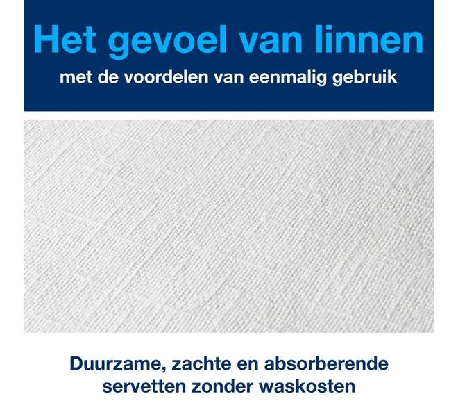Dinerservet Tork Linstyle Premium 1/8 vouw 1-laags 390x390mm 50 vel wit 478180