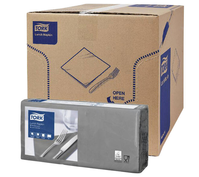 Lunchservet Tork Advanced 1/4 vouw 2-laags 328x325mm 200 vel grijs 477205