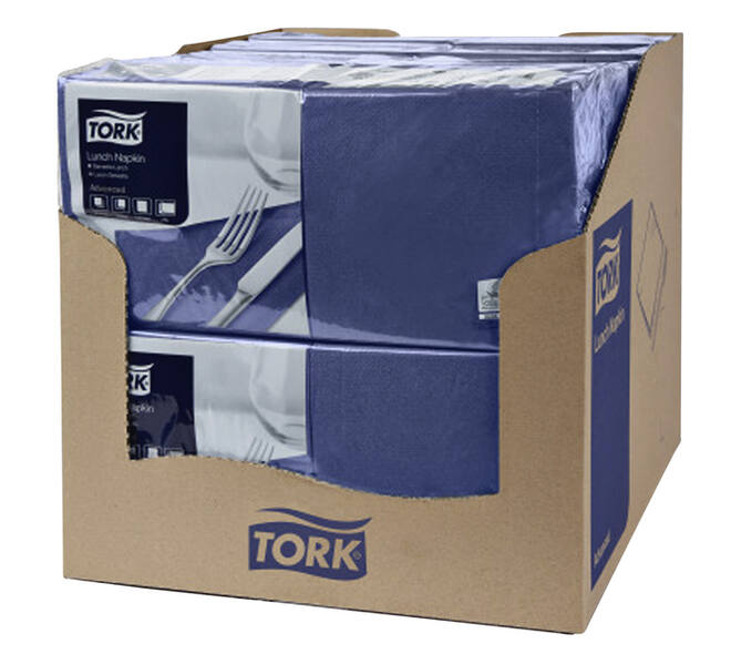Lunchservet Tork Advanced 1/4 vouw 2-laags 328x325mm 200 vel donkerblauw 477215