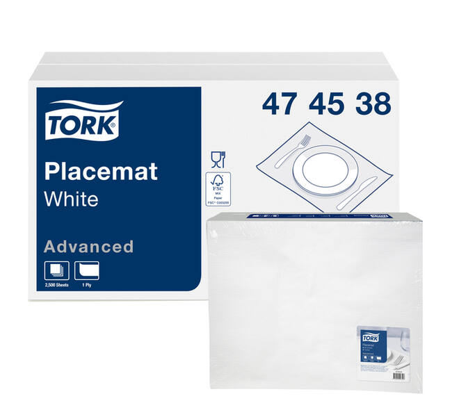 Placemat Tork Advanced 1-laags 420x270mm 500 vel wit 474539