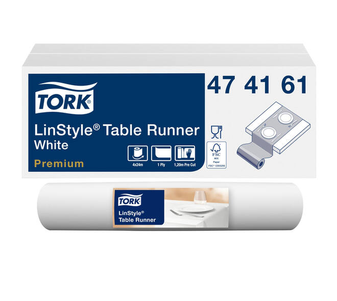 Tafelloper Tork Linstyle Premium 20 vel wit 474161