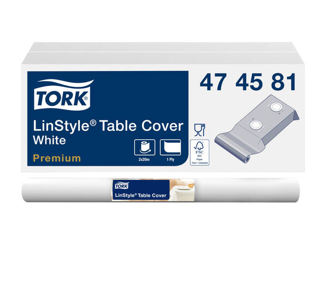 Tafellaken Tork Linstyle Premium 120cmx20m wit 474581
