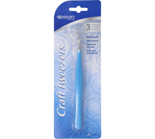 Knutselpincet Westcott 15.5cm soft grip blauw