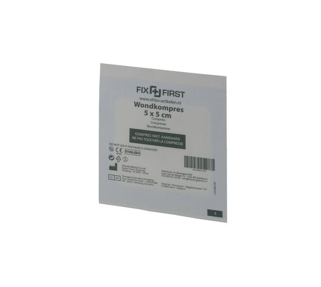 Gaascompressen FixFirst steriel 5x5cm