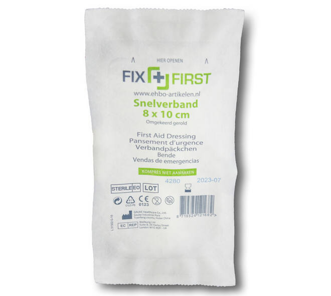 Snelverband FixFirst gerold 8x10cm 10 stuks