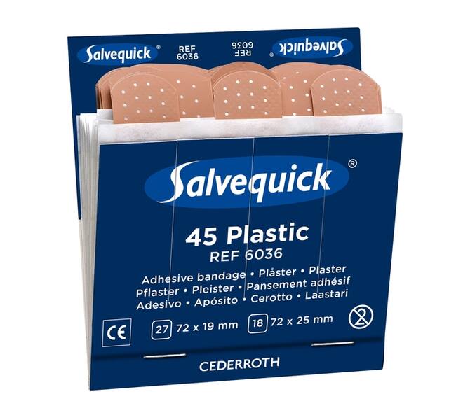 Pleisters Salvequick navulling plastic 6x 45 stuks