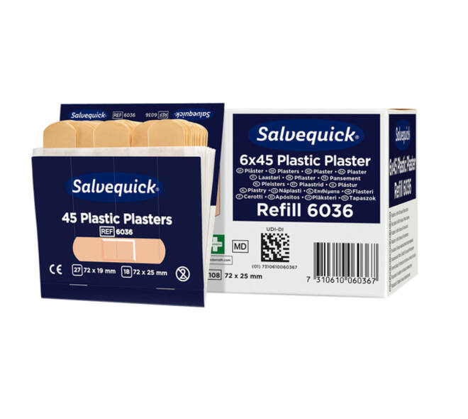 Pleisters Salvequick navulling plastic 6x 45 stuks