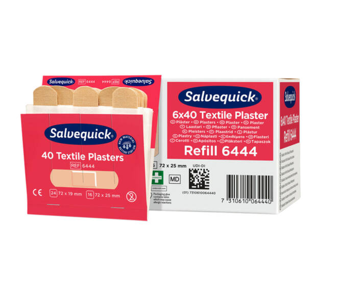 Pleisters Salvequick navulling textiel 6x 40 stuks