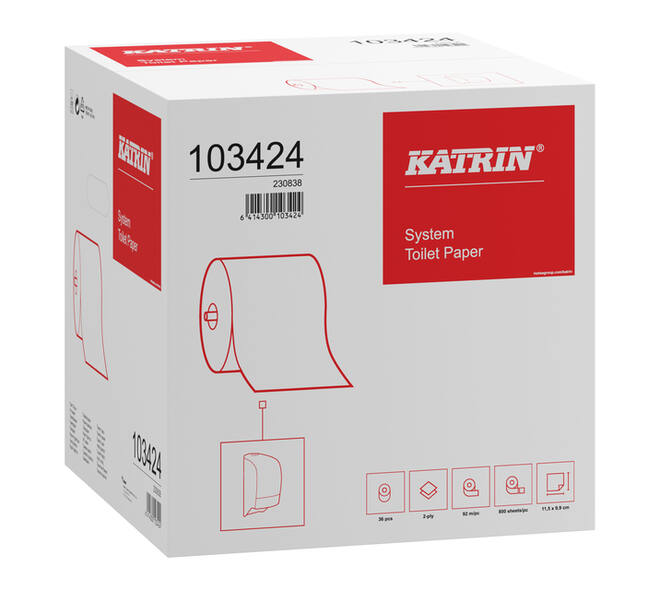 Toiletpapier Katrin systeemrol 2-laags 92m wit 103424