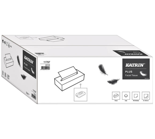 Facial tissues Katrin Plus 2-laags 100 vel wit 11797