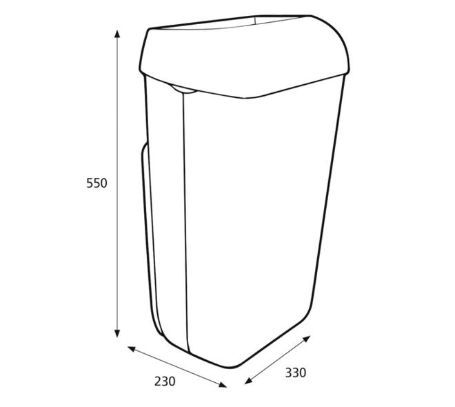 Afvalbak Katrin open inworp 25 liter wit 91899