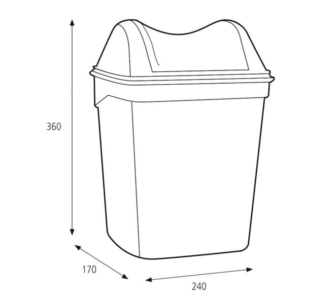 Dameshygiënebak Katrin 8 liter wit 91851