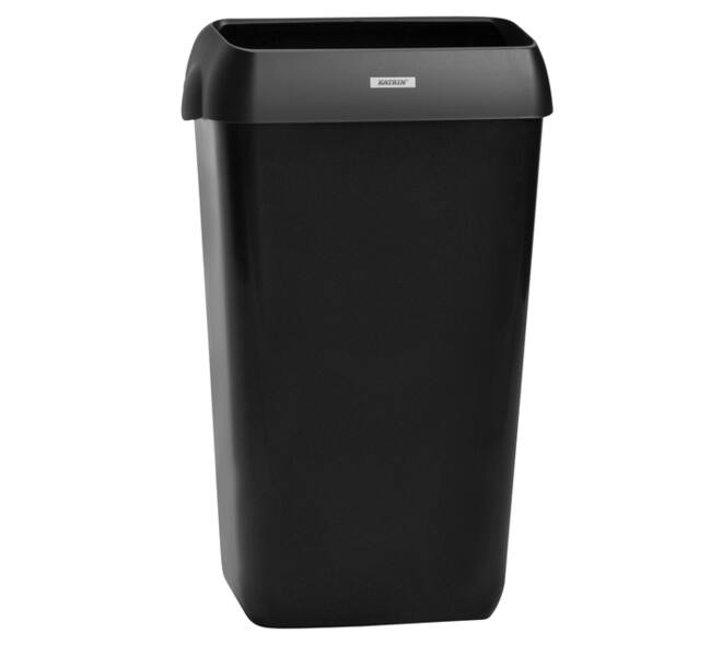 Afvalbak Katrin open inworp 25 liter zwart 92261