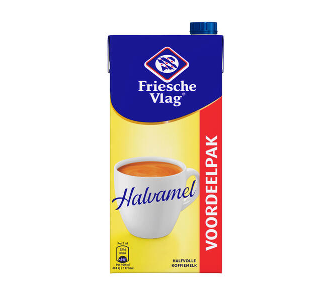 Koffiemelk Friesche Vlag halvamel 930ml
