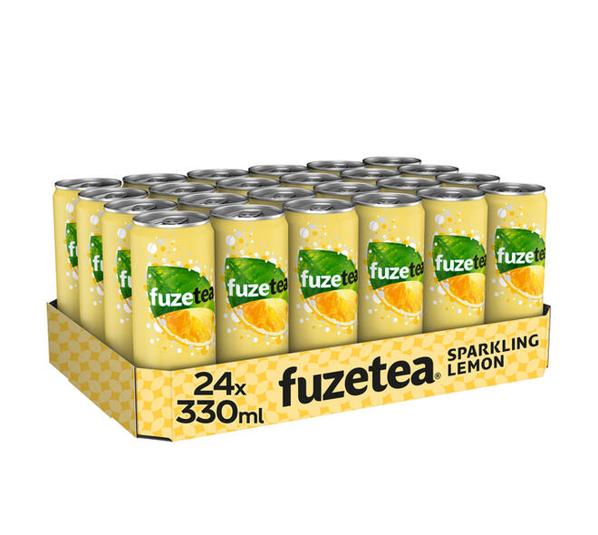 Frisdrank Fuze Tea Black Tea sparkling lemon blik 330ml