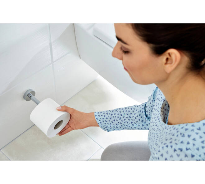 Reserverolhouder tesa® Smooz hoogglans verchroomd metaal zelfklevend