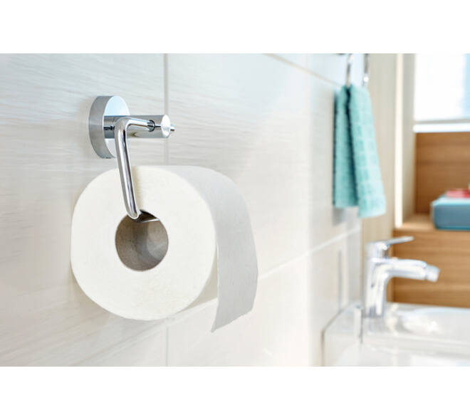 Toiletrolhouder tesa® Smooz hoogglans verchroomd metaal zelfklevend