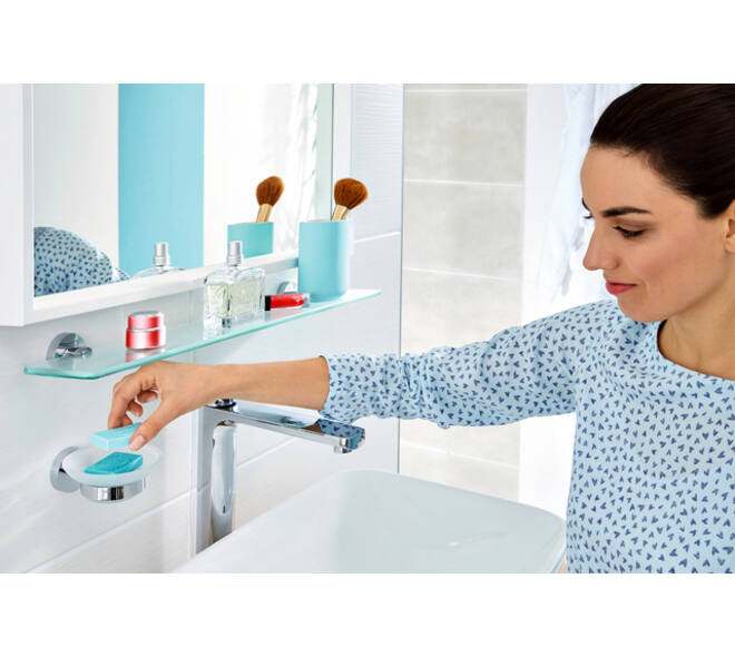 Zeephouder tesa® Smooz hoogglans verchroomd metaal zelfklevend
